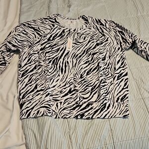 Zebra Print Long Sleeve Top